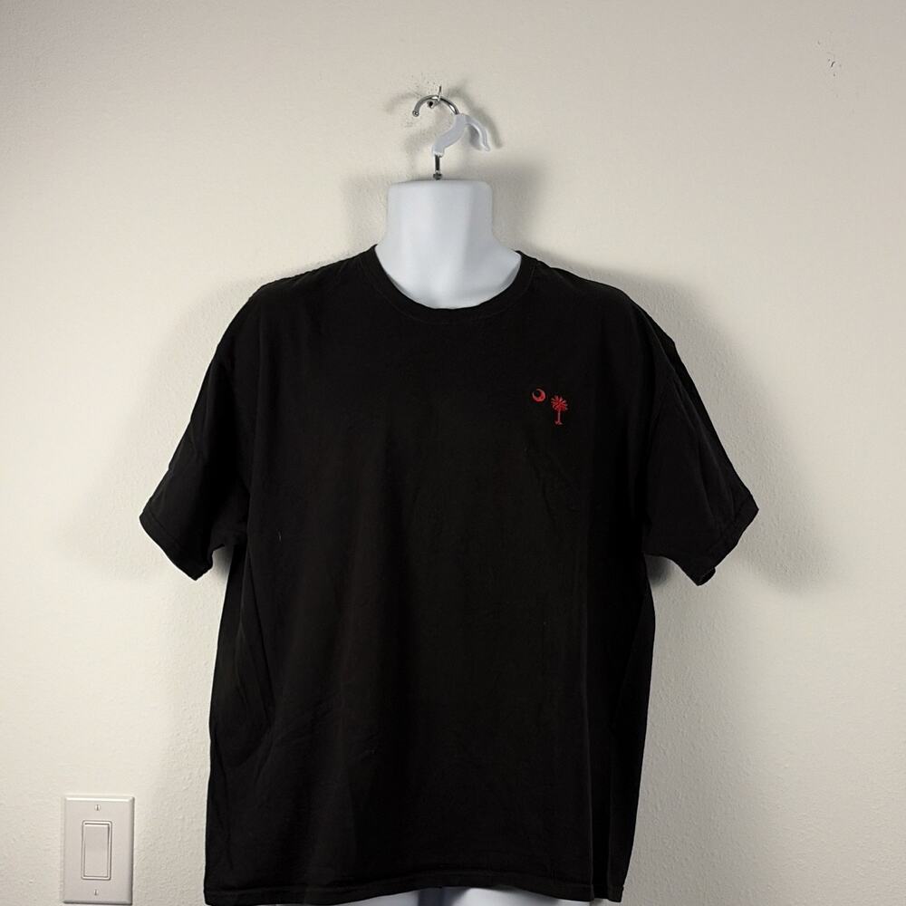 Quail Hollow Men's Short Sleeve Crew Neck T-Shirt Black Cotton XL Embroidered